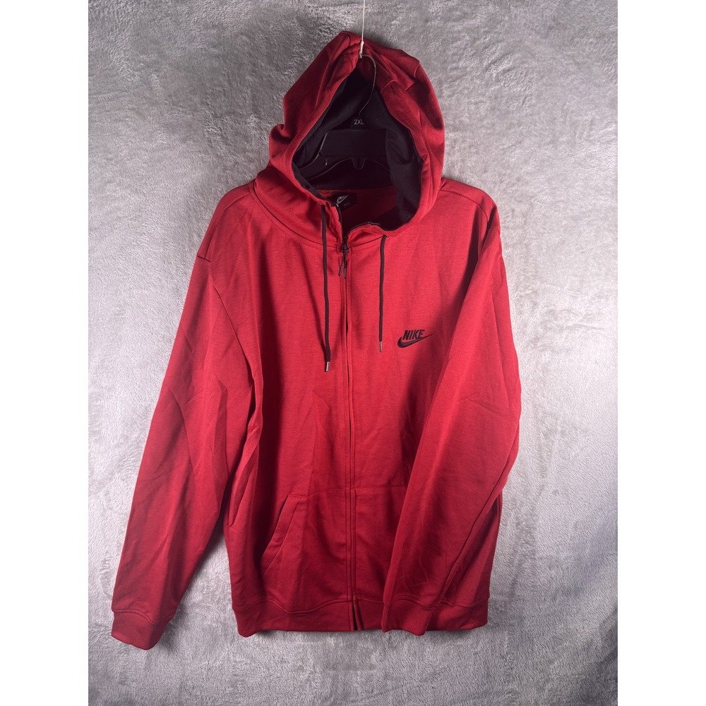 Nike Lounge Set Mens 2XL Red 2 Piece Full Zip Hoodie Jogger Pants Tracksuit